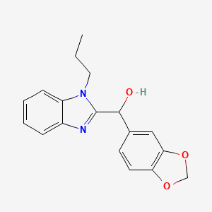 molecular formula C18H18N2O3 B5291818 1,3-benzodioxol-5-yl(1-propyl-1H-benzimidazol-2-yl)methanol 