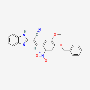 molecular formula C24H18N4O4 B5291824 2-(1H-benzimidazol-2-yl)-3-[4-(benzyloxy)-5-methoxy-2-nitrophenyl]acrylonitrile 