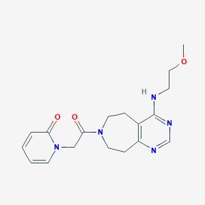 molecular formula C18H23N5O3 B5291840 1-(2-{4-[(2-methoxyethyl)amino]-5,6,8,9-tetrahydro-7H-pyrimido[4,5-d]azepin-7-yl}-2-oxoethyl)pyridin-2(1H)-one 