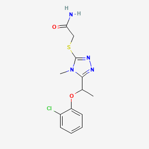 molecular formula C13H15ClN4O2S B5291847 2-({5-[1-(2-chlorophenoxy)ethyl]-4-methyl-4H-1,2,4-triazol-3-yl}thio)acetamide 