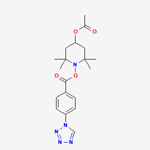 molecular formula C19H25N5O4 B5291869 2,2,6,6-tetramethyl-1-{[4-(1H-tetrazol-1-yl)benzoyl]oxy}piperidin-4-yl acetate 