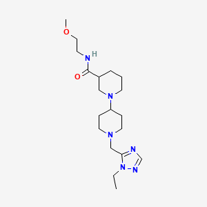 molecular formula C19H34N6O2 B5291871 1'-[(1-ethyl-1H-1,2,4-triazol-5-yl)methyl]-N-(2-methoxyethyl)-1,4'-bipiperidine-3-carboxamide 