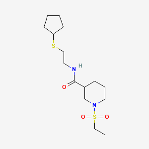 molecular formula C15H28N2O3S2 B5291879 N-[2-(cyclopentylthio)ethyl]-1-(ethylsulfonyl)-3-piperidinecarboxamide 