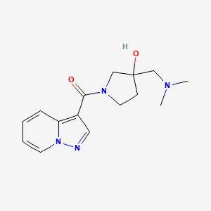 molecular formula C15H20N4O2 B5291893 3-[(dimethylamino)methyl]-1-(pyrazolo[1,5-a]pyridin-3-ylcarbonyl)-3-pyrrolidinol 