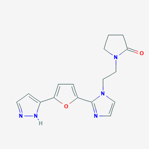 molecular formula C16H17N5O2 B5291941 1-(2-{2-[5-(1H-pyrazol-3-yl)-2-furyl]-1H-imidazol-1-yl}ethyl)pyrrolidin-2-one 