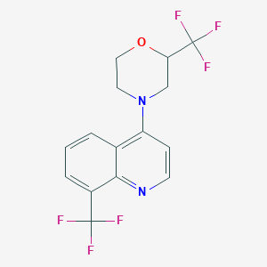 molecular formula C15H12F6N2O B5291944 8-(trifluoromethyl)-4-[2-(trifluoromethyl)morpholin-4-yl]quinoline 