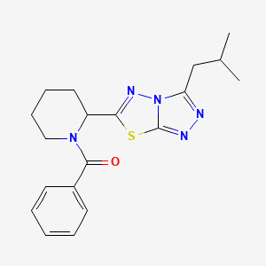 molecular formula C19H23N5OS B5291948 6-(1-benzoylpiperidin-2-yl)-3-isobutyl[1,2,4]triazolo[3,4-b][1,3,4]thiadiazole 