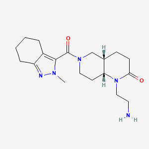 molecular formula C19H29N5O2 B5291958 rel-(4aS,8aR)-1-(2-aminoethyl)-6-[(2-methyl-4,5,6,7-tetrahydro-2H-indazol-3-yl)carbonyl]octahydro-1,6-naphthyridin-2(1H)-one hydrochloride 