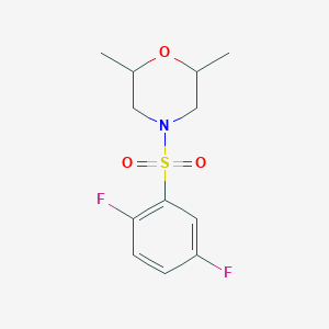 molecular formula C12H15F2NO3S B5291967 4-[(2,5-difluorophenyl)sulfonyl]-2,6-dimethylmorpholine 