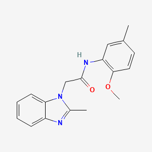 molecular formula C18H19N3O2 B5291968 N-(2-methoxy-5-methylphenyl)-2-(2-methyl-1H-benzimidazol-1-yl)acetamide 