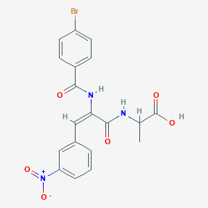 molecular formula C19H16BrN3O6 B5291974 N-[2-[(4-bromobenzoyl)amino]-3-(3-nitrophenyl)acryloyl]alanine 