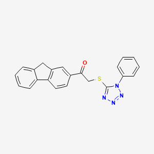 molecular formula C22H16N4OS B5291980 1-(9H-fluoren-2-yl)-2-[(1-phenyl-1H-tetrazol-5-yl)thio]ethanone 