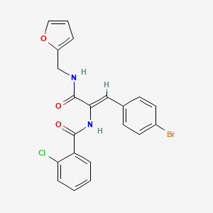 molecular formula C21H16BrClN2O3 B5291984 N-(2-(4-bromophenyl)-1-{[(2-furylmethyl)amino]carbonyl}vinyl)-2-chlorobenzamide 