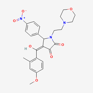 molecular formula C25H27N3O7 B5292011 3-hydroxy-4-(4-methoxy-2-methylbenzoyl)-1-[2-(4-morpholinyl)ethyl]-5-(4-nitrophenyl)-1,5-dihydro-2H-pyrrol-2-one 