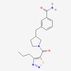 molecular formula C18H22N4O2S B5292019 3-({1-[(4-propyl-1,2,3-thiadiazol-5-yl)carbonyl]-3-pyrrolidinyl}methyl)benzamide 