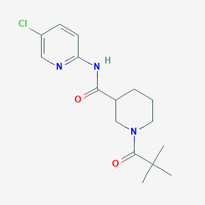 molecular formula C16H22ClN3O2 B5292037 N-(5-chloro-2-pyridinyl)-1-(2,2-dimethylpropanoyl)-3-piperidinecarboxamide 
