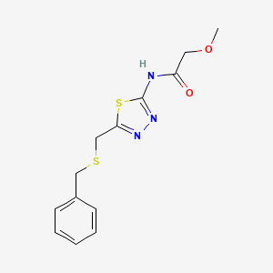 molecular formula C13H15N3O2S2 B5292082 N-{5-[(benzylthio)methyl]-1,3,4-thiadiazol-2-yl}-2-methoxyacetamide 