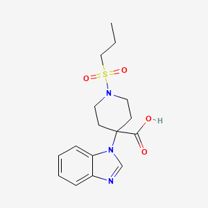 molecular formula C16H21N3O4S B5292084 4-(1H-benzimidazol-1-yl)-1-(propylsulfonyl)piperidine-4-carboxylic acid 