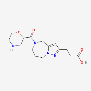 molecular formula C15H22N4O4 B5292102 3-[5-(2-morpholinylcarbonyl)-5,6,7,8-tetrahydro-4H-pyrazolo[1,5-a][1,4]diazepin-2-yl]propanoic acid 