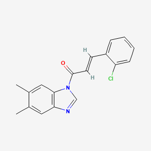 molecular formula C18H15ClN2O B5292104 1-[3-(2-chlorophenyl)acryloyl]-5,6-dimethyl-1H-benzimidazole 
