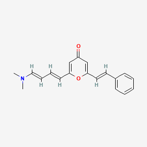 2-[4-(dimethylamino)-1,3-butadien-1-yl]-6-(2-phenylvinyl)-4H-pyran-4-one