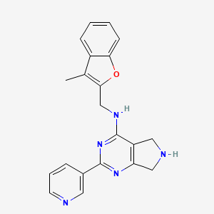 molecular formula C21H19N5O B5292156 N-[(3-methyl-1-benzofuran-2-yl)methyl]-2-pyridin-3-yl-6,7-dihydro-5H-pyrrolo[3,4-d]pyrimidin-4-amine 