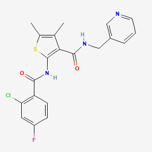 molecular formula C20H17ClFN3O2S B5292166 2-[(2-chloro-4-fluorobenzoyl)amino]-4,5-dimethyl-N-(3-pyridinylmethyl)-3-thiophenecarboxamide 
