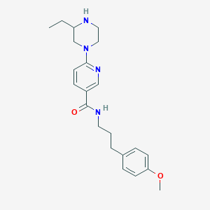 molecular formula C22H30N4O2 B5292172 6-(3-ethylpiperazin-1-yl)-N-[3-(4-methoxyphenyl)propyl]nicotinamide 