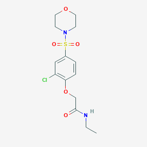 molecular formula C14H19ClN2O5S B5292174 2-[2-chloro-4-(4-morpholinylsulfonyl)phenoxy]-N-ethylacetamide 