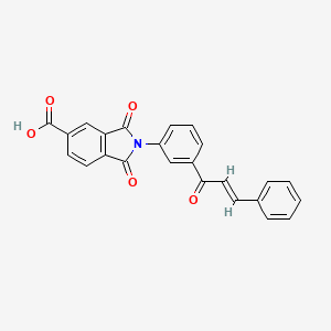 molecular formula C24H15NO5 B5292188 2-(3-cinnamoylphenyl)-1,3-dioxo-5-isoindolinecarboxylic acid 