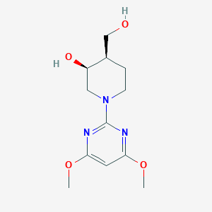 molecular formula C12H19N3O4 B5292196 (3S*,4R*)-1-(4,6-dimethoxy-2-pyrimidinyl)-4-(hydroxymethyl)-3-piperidinol 