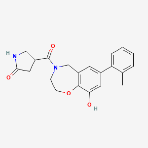 molecular formula C21H22N2O4 B5292200 4-{[9-hydroxy-7-(2-methylphenyl)-2,3-dihydro-1,4-benzoxazepin-4(5H)-yl]carbonyl}pyrrolidin-2-one 