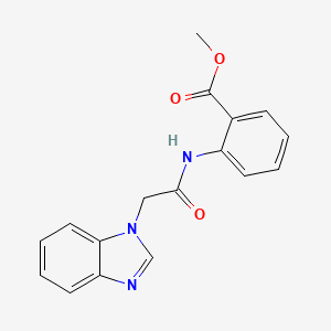 molecular formula C17H15N3O3 B5292233 methyl 2-[(1H-benzimidazol-1-ylacetyl)amino]benzoate 