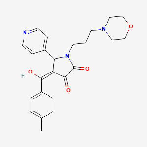 molecular formula C24H27N3O4 B5292238 3-hydroxy-4-(4-methylbenzoyl)-1-[3-(4-morpholinyl)propyl]-5-(4-pyridinyl)-1,5-dihydro-2H-pyrrol-2-one CAS No. 381199-47-9