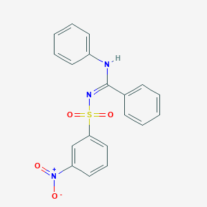molecular formula C19H15N3O4S B5292246 N'-[(3-nitrophenyl)sulfonyl]-N-phenylbenzenecarboximidamide 