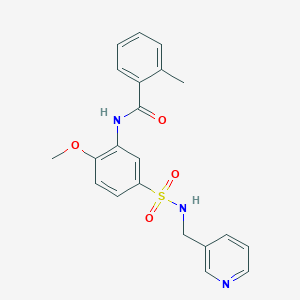 molecular formula C21H21N3O4S B5292248 N-(2-methoxy-5-{[(3-pyridinylmethyl)amino]sulfonyl}phenyl)-2-methylbenzamide 