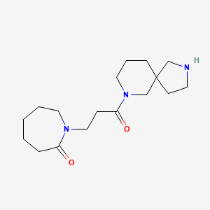 molecular formula C17H29N3O2 B5292274 1-[3-(2,7-diazaspiro[4.5]dec-7-yl)-3-oxopropyl]-2-azepanone hydrochloride 