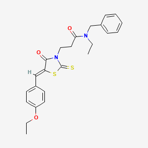 molecular formula C24H26N2O3S2 B5292282 N-benzyl-3-[5-(4-ethoxybenzylidene)-4-oxo-2-thioxo-1,3-thiazolidin-3-yl]-N-ethylpropanamide 