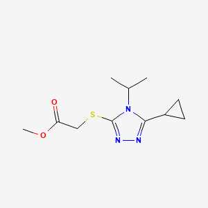 molecular formula C11H17N3O2S B5292290 methyl [(5-cyclopropyl-4-isopropyl-4H-1,2,4-triazol-3-yl)thio]acetate 