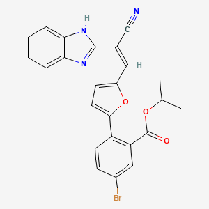 molecular formula C24H18BrN3O3 B5292300 isopropyl 2-{5-[2-(1H-benzimidazol-2-yl)-2-cyanovinyl]-2-furyl}-5-bromobenzoate 