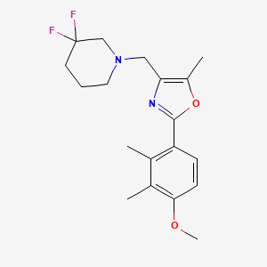 molecular formula C19H24F2N2O2 B5292306 3,3-difluoro-1-{[2-(4-methoxy-2,3-dimethylphenyl)-5-methyl-1,3-oxazol-4-yl]methyl}piperidine 