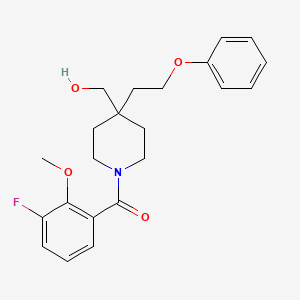 molecular formula C22H26FNO4 B5292359 [1-(3-fluoro-2-methoxybenzoyl)-4-(2-phenoxyethyl)piperidin-4-yl]methanol 