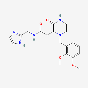 molecular formula C19H25N5O4 B5292362 2-[1-(2,3-dimethoxybenzyl)-3-oxo-2-piperazinyl]-N-(1H-imidazol-2-ylmethyl)acetamide 