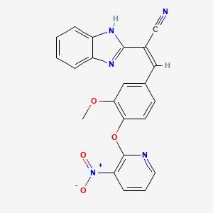 molecular formula C22H15N5O4 B5292373 2-(1H-benzimidazol-2-yl)-3-{3-methoxy-4-[(3-nitro-2-pyridinyl)oxy]phenyl}acrylonitrile 