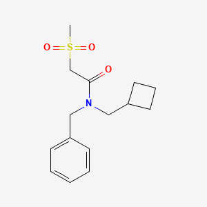 molecular formula C15H21NO3S B5292374 N-benzyl-N-(cyclobutylmethyl)-2-(methylsulfonyl)acetamide 