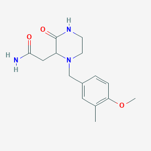 molecular formula C15H21N3O3 B5292411 2-[1-(4-methoxy-3-methylbenzyl)-3-oxo-2-piperazinyl]acetamide 