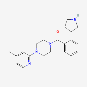 molecular formula C21H26N4O B5292423 1-(4-methyl-2-pyridinyl)-4-[2-(3-pyrrolidinyl)benzoyl]piperazine dihydrochloride 