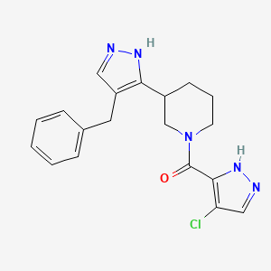 molecular formula C19H20ClN5O B5292432 3-(4-benzyl-1H-pyrazol-5-yl)-1-[(4-chloro-1H-pyrazol-3-yl)carbonyl]piperidine 
