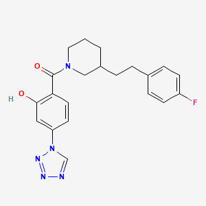 molecular formula C21H22FN5O2 B5292456 2-({3-[2-(4-fluorophenyl)ethyl]-1-piperidinyl}carbonyl)-5-(1H-tetrazol-1-yl)phenol 
