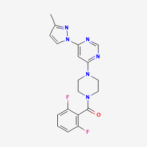 molecular formula C19H18F2N6O B5292464 4-[4-(2,6-difluorobenzoyl)-1-piperazinyl]-6-(3-methyl-1H-pyrazol-1-yl)pyrimidine 